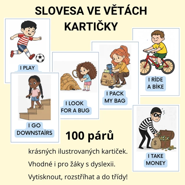 Pexeso - Slovesa ve větách