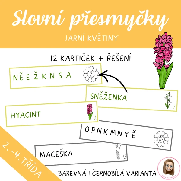 JARNÍ KVĚTINY - slovní přesmyčky