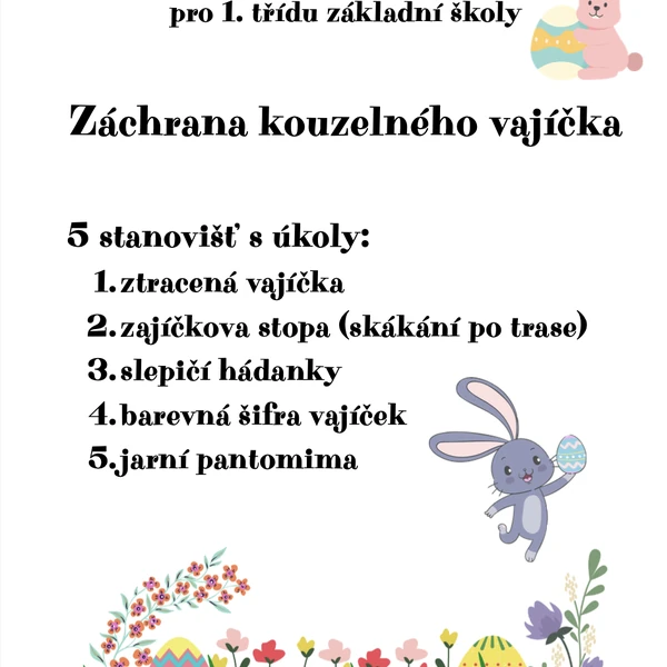 Velikonoční úniková hra pro 1. třídu 1. stupně ZŠ