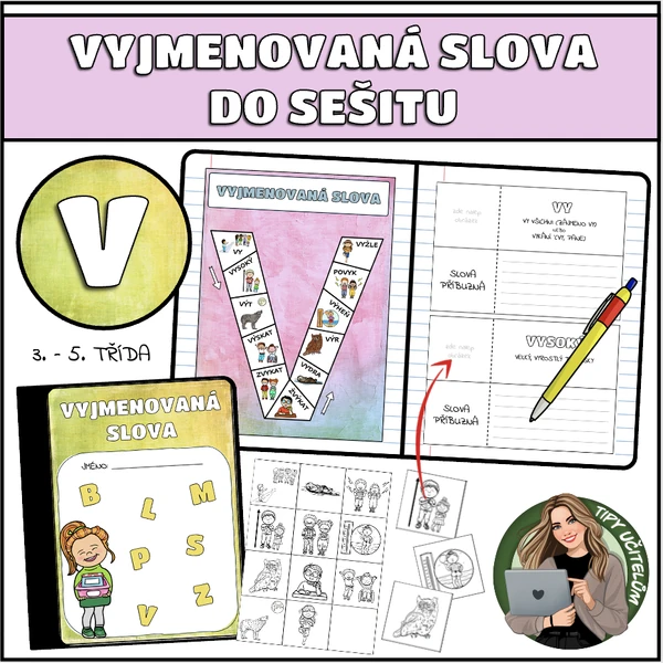 Vyjmenovaná slova do sešitu - V