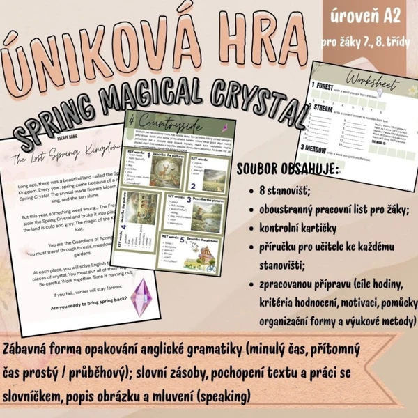 Úniková hra - SPRING crystal (Angličtina)