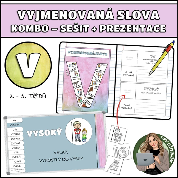 Vyjmenovaná slova po V - do sešitu + prezentace (set)