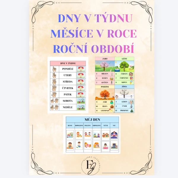 Dny v týdnu, měsíce v roce, roční období a organizace dne