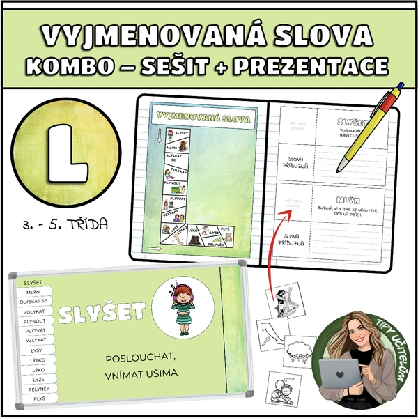Vyjmenovaná slova po L - do sešitu + prezentace (set)