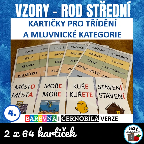 Vzory - kartičky pro třídění, rod střední