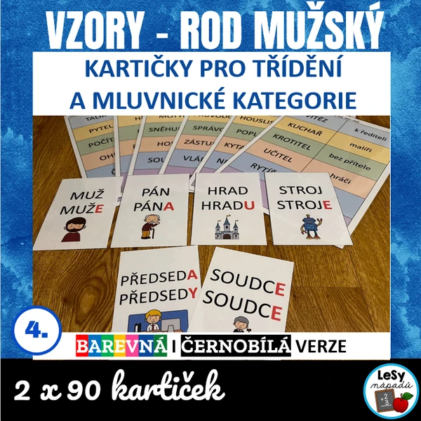 Vzory - kartičky pro třídění, rod mužský