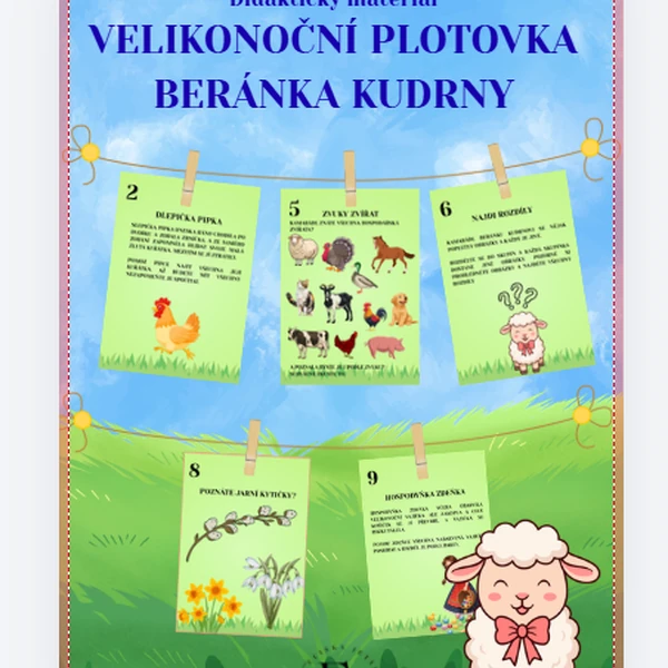 Velikonoční plotovka beránka Kudrny 
