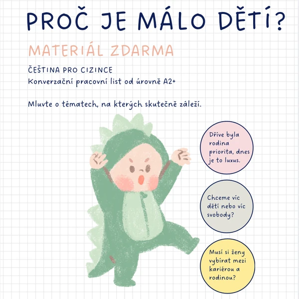 Konverzace na téma: Proč je málo dětí?_čeština pro cizince