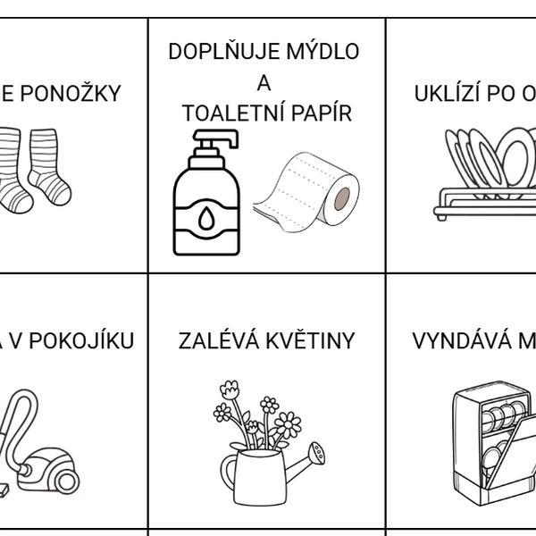 Domácí povinnosti - kartičky