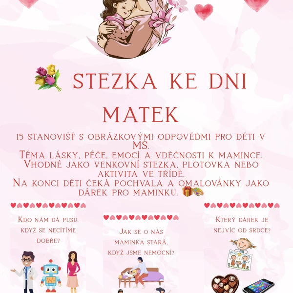 🌸💖 Srdíčková stezka pro maminku – Den plný lásky a vděčnosti! 💖🌸 