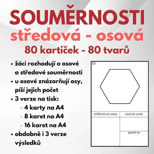 Souměrnosti - středová a osová