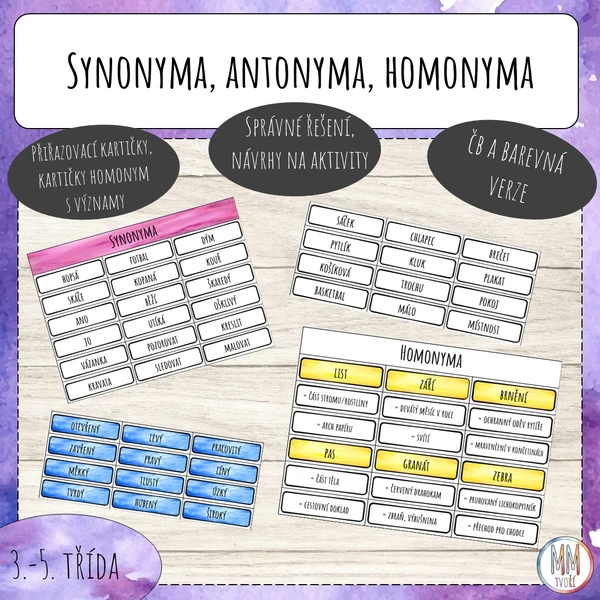 Synonyma, antonyma, homonyma