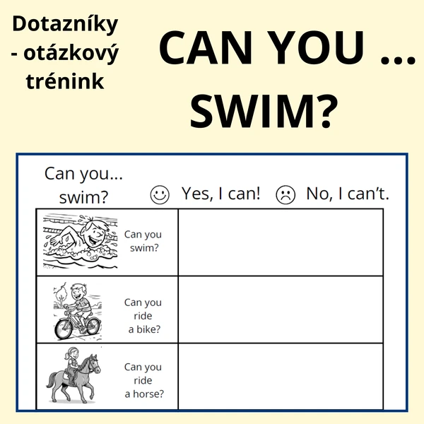 Dotazník CAN YOU ... SWIM?