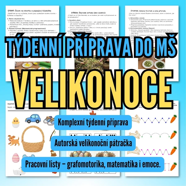 Týdenní příprava : VELIKONOCE (Kompletní týdenní projekt do MŠ s pátračkou)