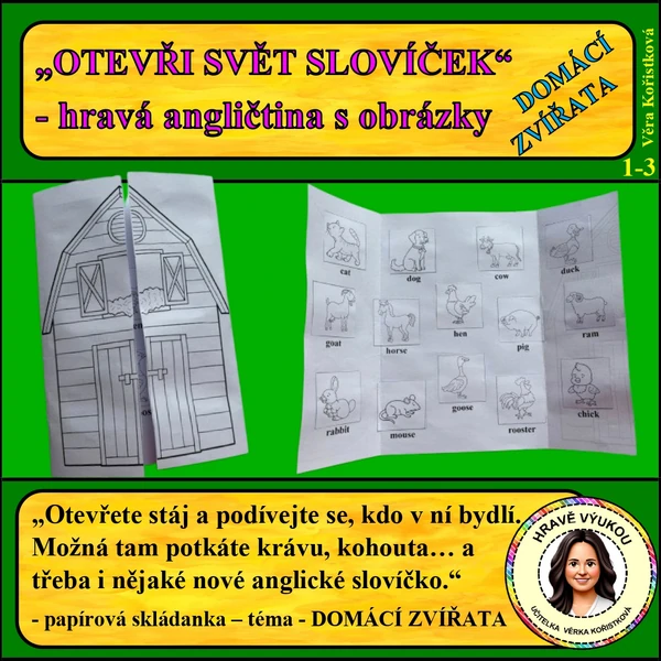 OTEVŘI SVĚT SLOVÍČEK – hravá angličtina s obrázky – DOMÁCÍ ZVÍŘATA