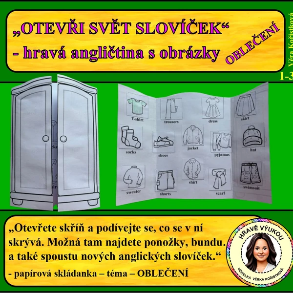 OTEVŘI SVĚT SLOVÍČEK – hravá angličtina s obrázky – OBLEČENÍ