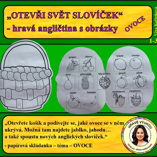 OTEVŘI SVĚT SLOVÍČEK – hravá angličtina s obrázky – OVOCE
