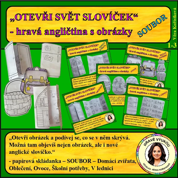 OTEVŘI SVĚT SLOVÍČEK – hravá angličtina s obrázky – SOUBOR 5 DÍLŮ