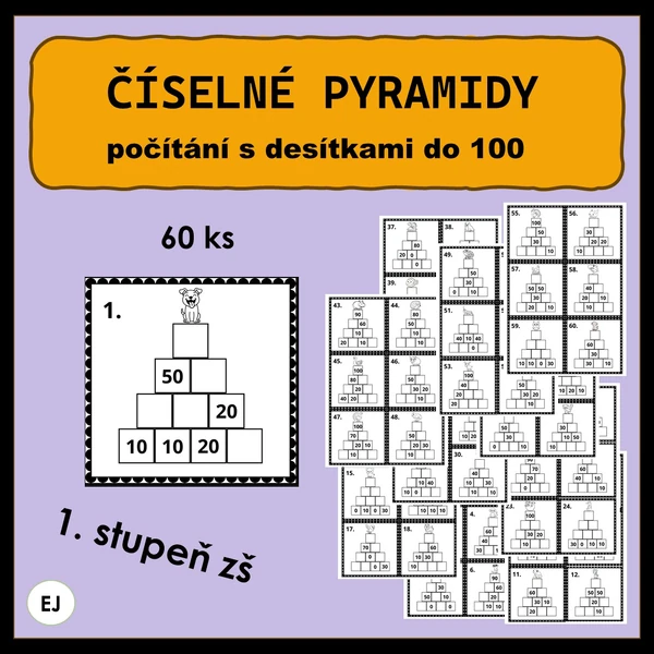 Číselné pyramidy – počítání s desítkami do 100