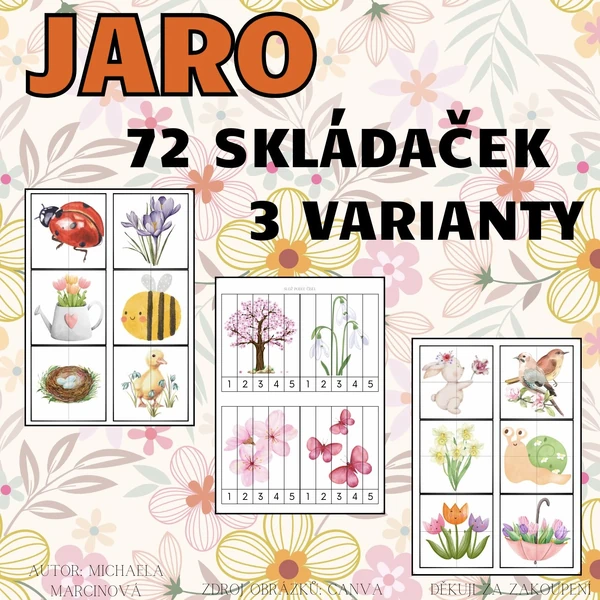 JARO - 3 varianty skládaček (72 skládaček)