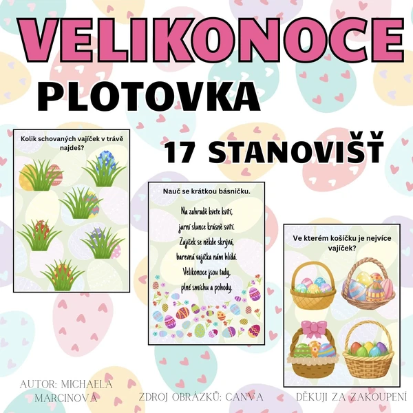Velikonoční plotovka (17 karet s aktivitami a úkoly)