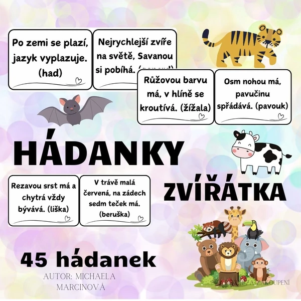 Hádanky - ZVÍŘÁTKA - 45 hádanek