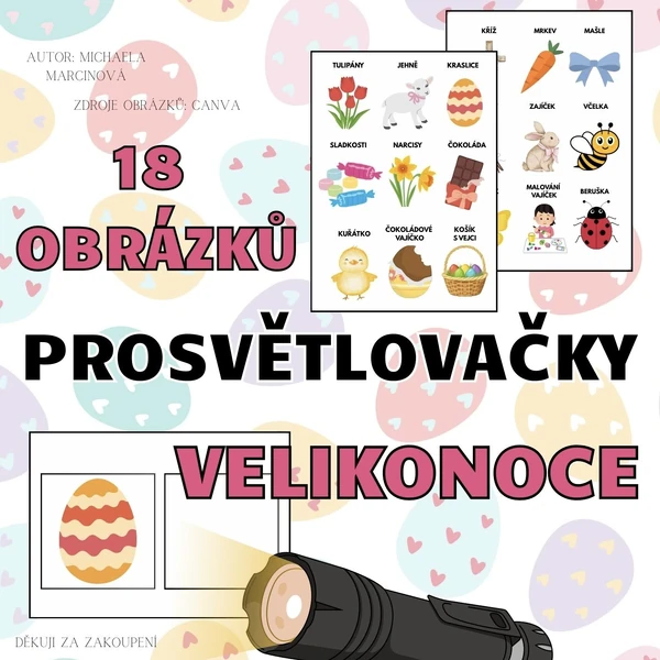 Velikonoce – prosvětlovačky (18 kartiček + 2 přehledové karty)