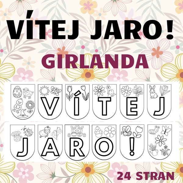 JARNÍ GIRLANDA - černobílá