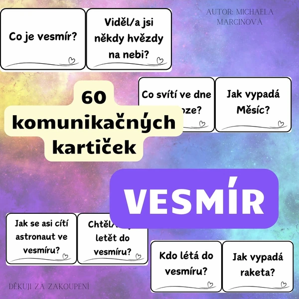 VESMÍR - 60 komunikačních kartiček