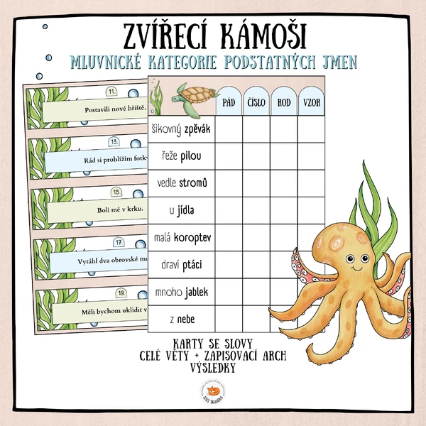 Mluvnické kategorie podstatných jmen - Zvířecí kámoši