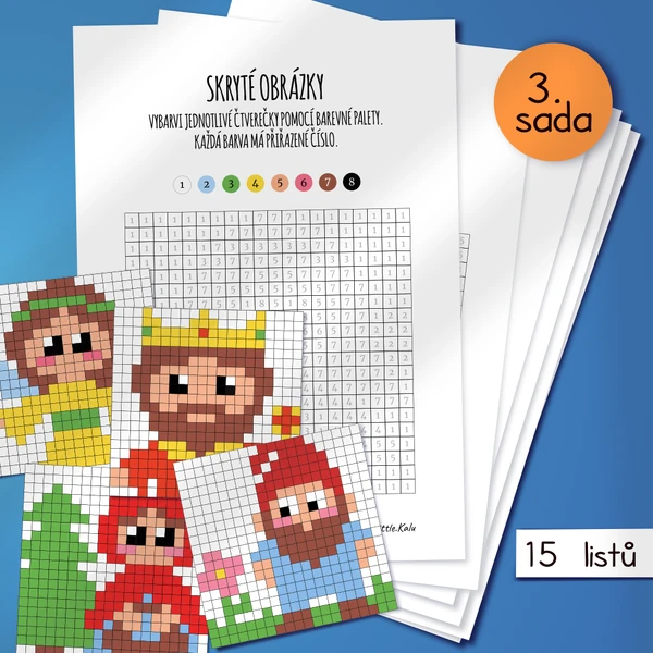 Skryté kódované obrázky - pohádky 3. sada