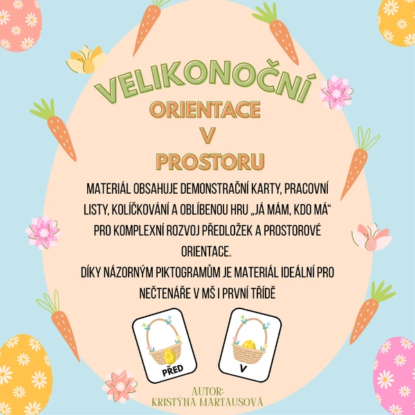 Velikonoční předložky a prostorová orientace - Učíme se hravě