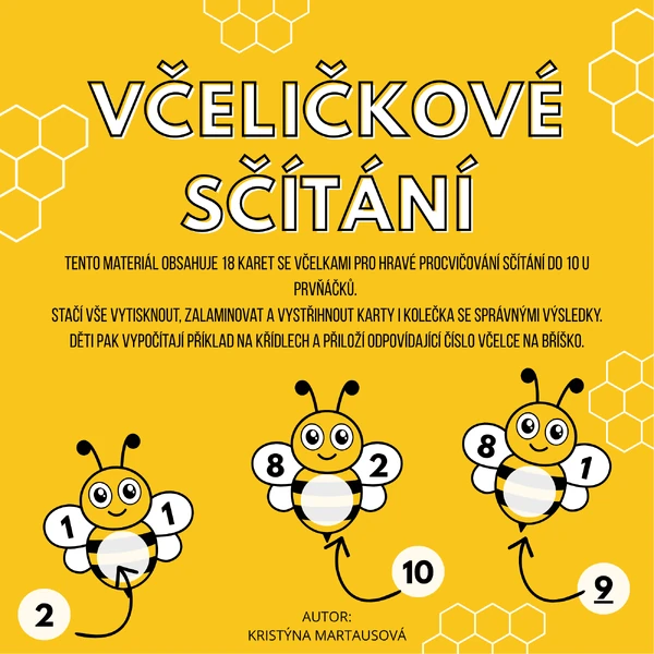 Včeličkové sčítání - Počítáme do 10