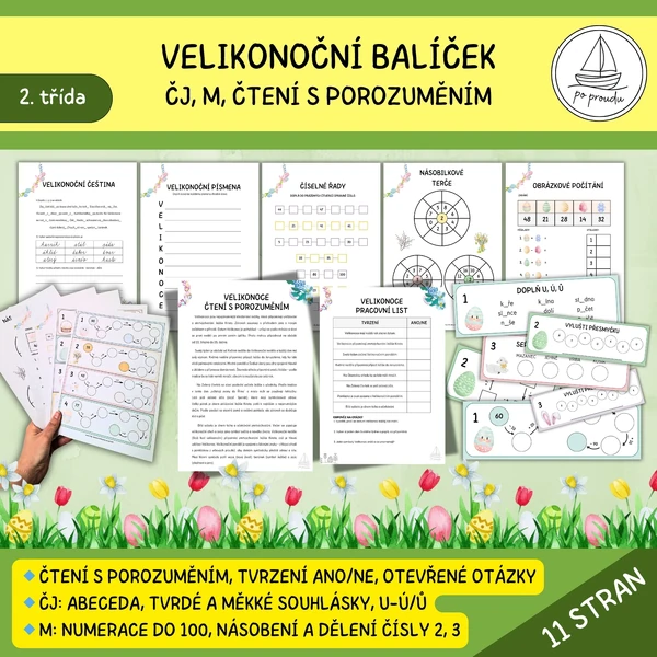 Velikonoční hravé učení | čeština, matematika a čtení v jednom