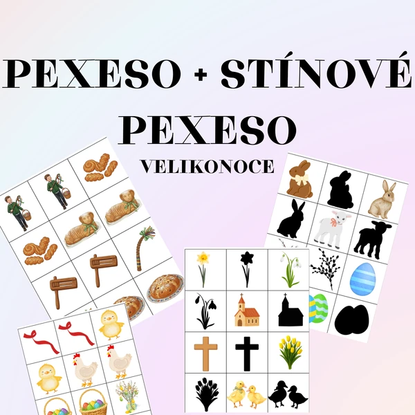 VELIKONOČNÍ PEXESO + STÍNOVÉ PEXESO
