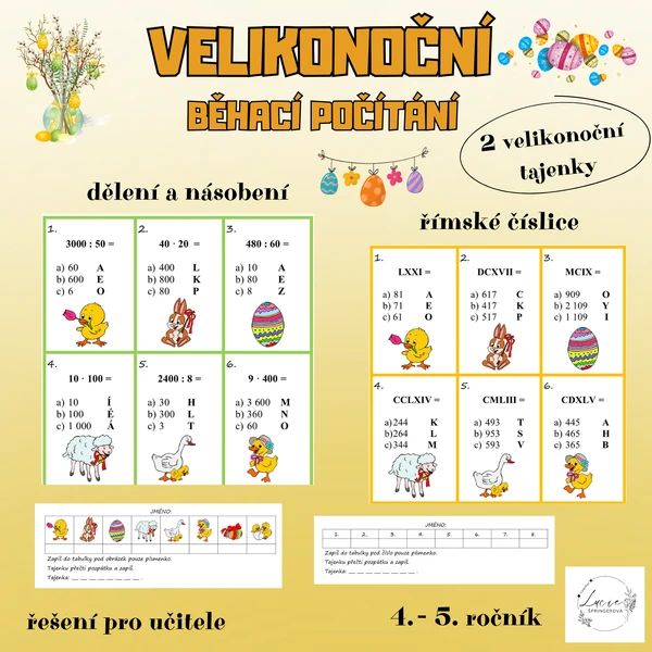 VELIKONOČNÍ POČÍTÁNÍ