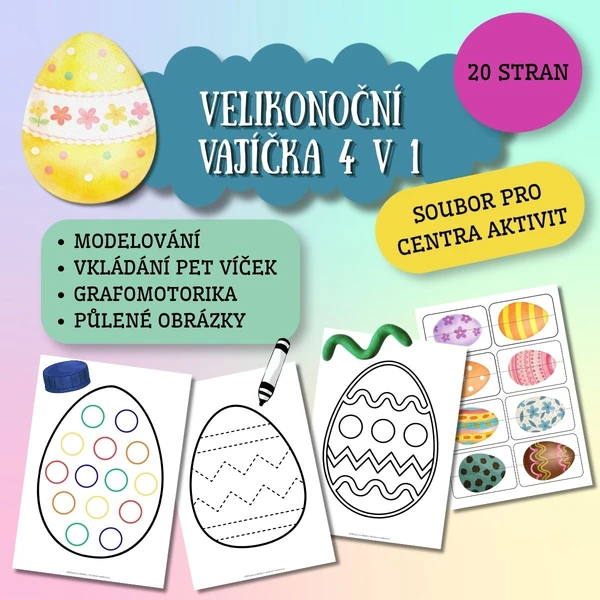 Velikonoční vajíčka 4 v 1: soubor pro centra aktivit