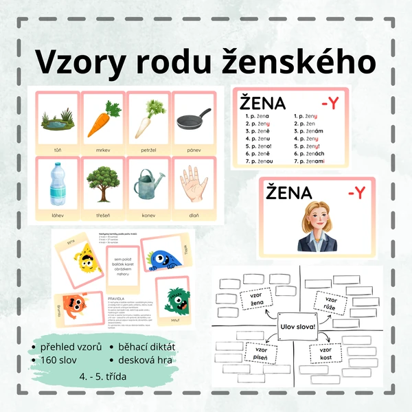 Vzory rodu ženského - kartičky