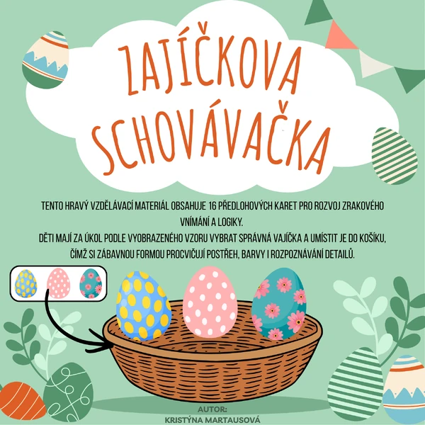 Zajíčkova schovávačka - Velikonoční košík s vajíčky