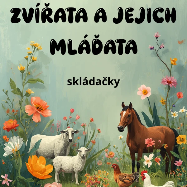 Zvířata a jejich mláďata - skládačky
