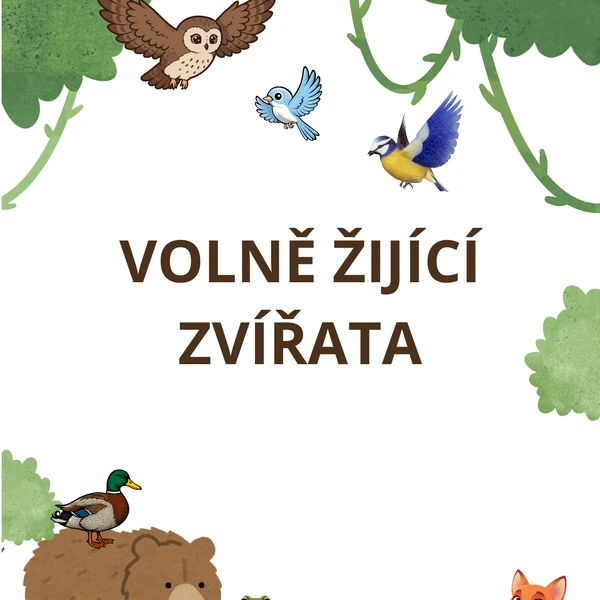 zvířata žijící ve volné přírodě - pracovní listy...