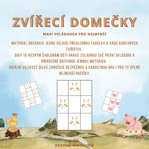 Zvířecí domečky - MAXI vkládanka pro nejmenší