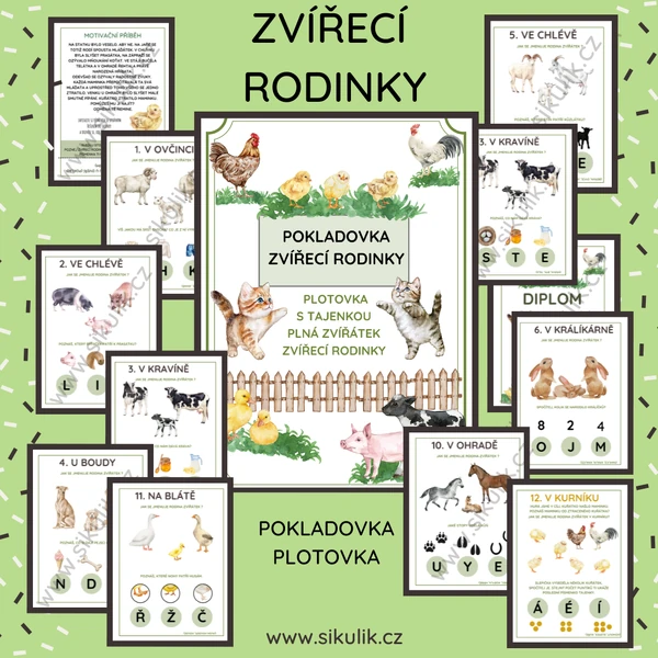 ZVÍŘECÍ RODINKY – POKLADOVKA / PLOTOVKA
