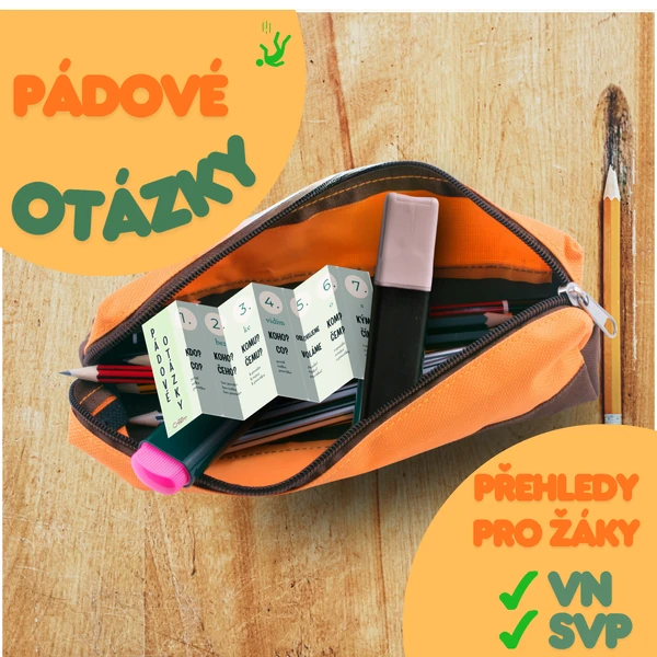 VN Pádové otázky - přehled do penálu, na nástěnku