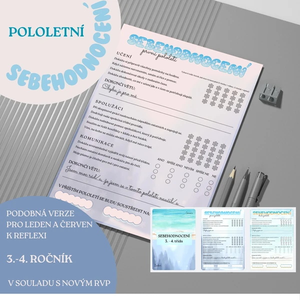 Pololetní sebehodnocení pro 3. a 4. třídy