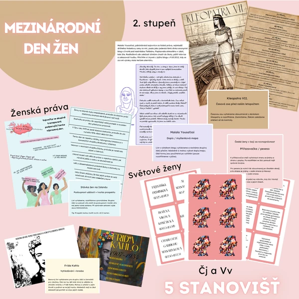 Mezinárodní den žen - 5 stanovišť k MDŽ pro 2. stupeň