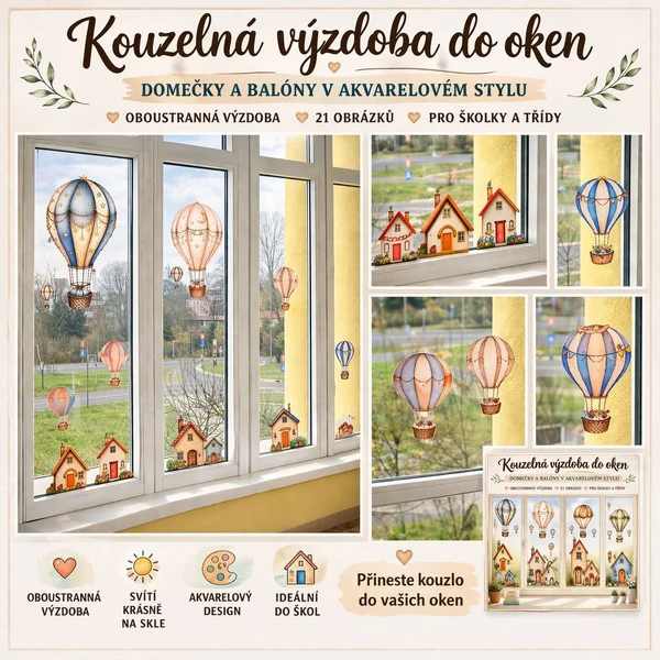 Kouzelná oboustranná výzdoba do oken 