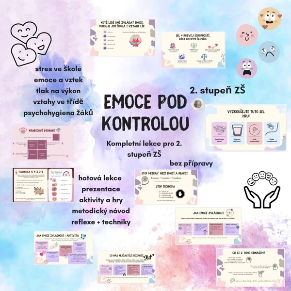 Emoce pod kontrolou - kompletní lekce pro 2. stupeň ZŠ