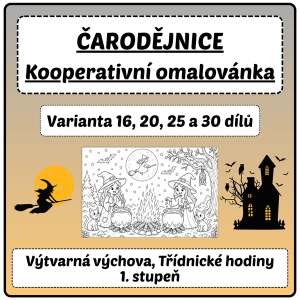 ČARODĚJNICE Kooperativní omalovánka