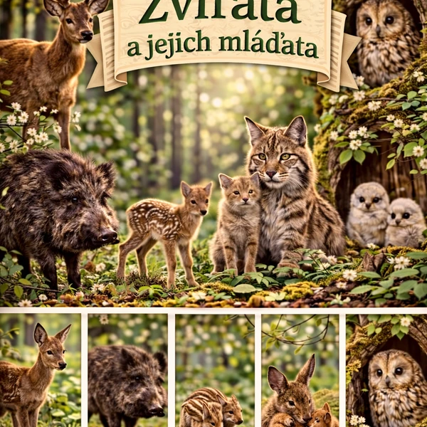Zvířata a jejich mláďata - v lese